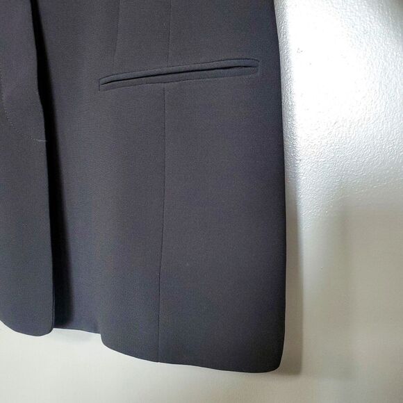 Emanuel Ungaro Womens Blazer Petite Size 8 Black Hidden Button Up Jacket - Picture 7 of 10